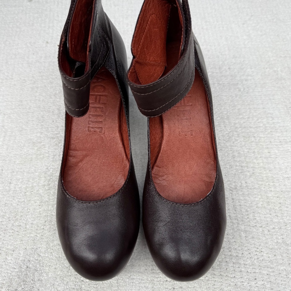 Elegant Brown Leather Sachelle Women's Shoes 10